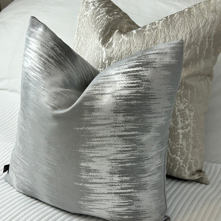 Equinox Natural grey Zig Zag Feather Filled Cushion 43cm x 43cm