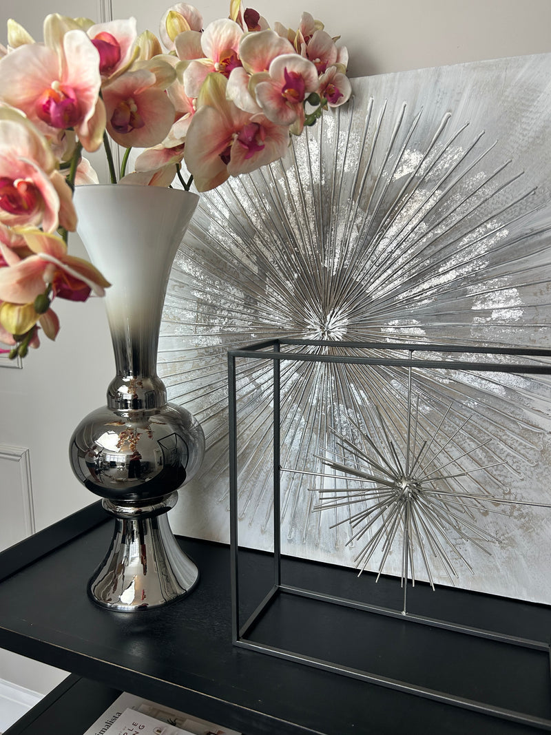 Large Starburst square metal standing decoration 40cm