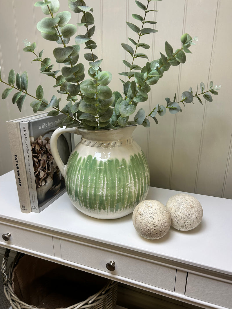 Large Green abstract textured jug