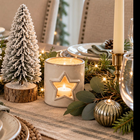 Star ceramic candle holder