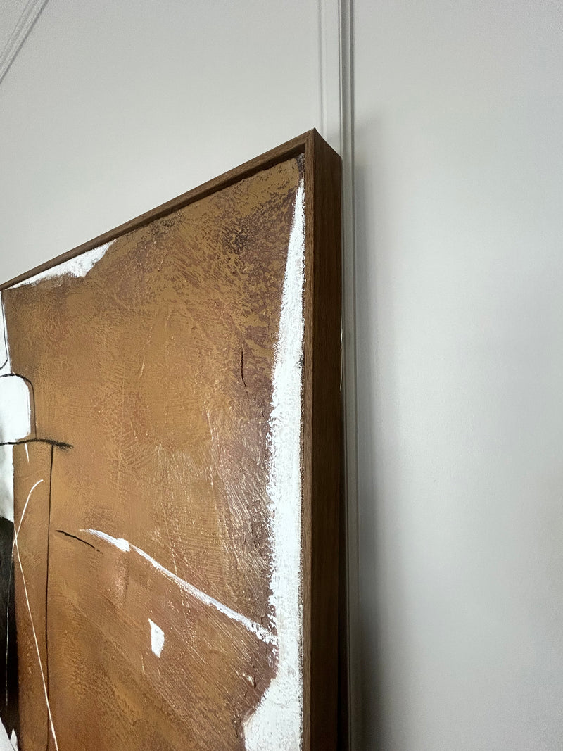 Textured wooden framed canvas art 100cm