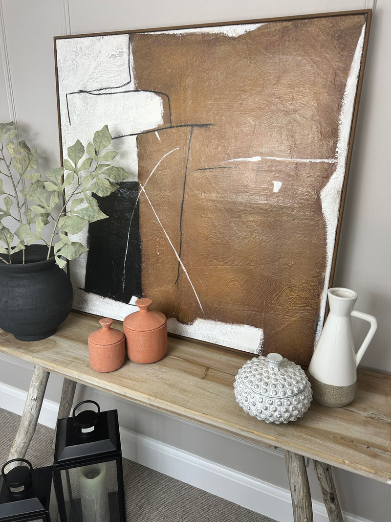 Textured wooden framed canvas art 100cm