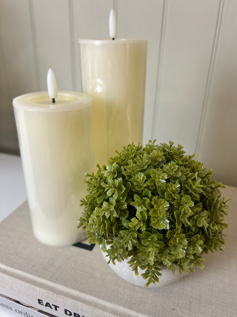 Cream LED wax battery candle 2 sizes