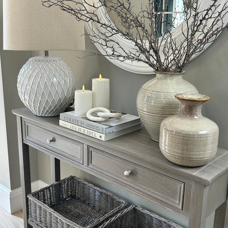 Textured round shaped vase