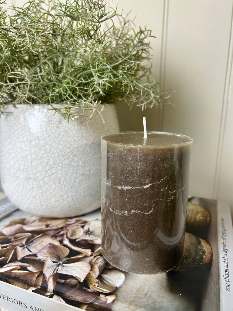 Ravello crackle glaze chunky candle sticks 2 sizes