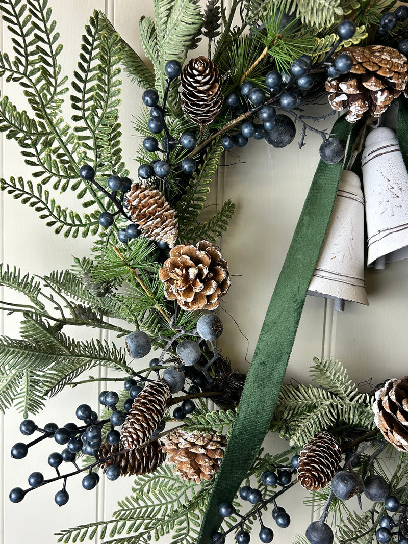 Pinecone blueberry and eucalyptus wreath 56cm