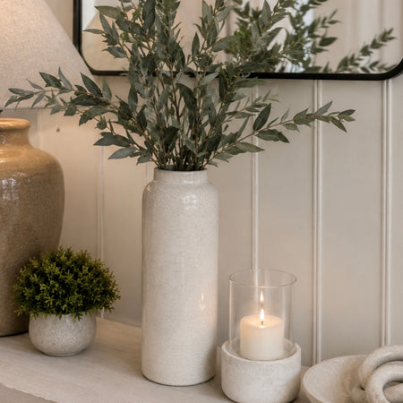 Garda Raine tall slim vase with crackle glaze