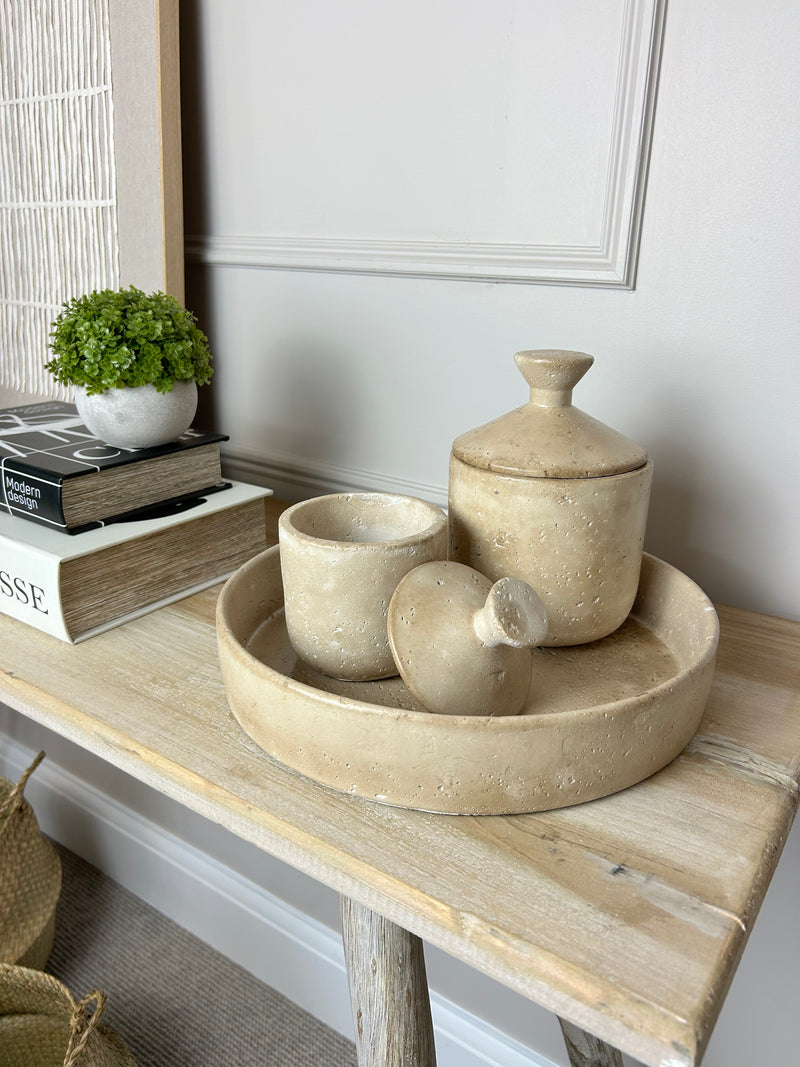 Clay rustic round tray 33cm