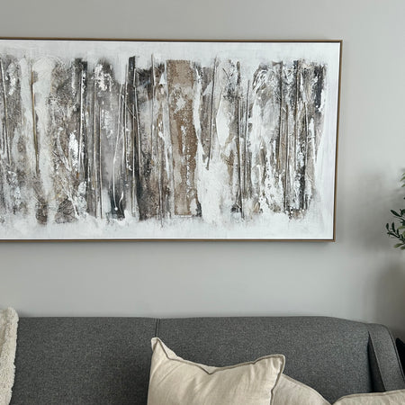 Hand painted finished wood framed canvas wall art 150cm by 80cm