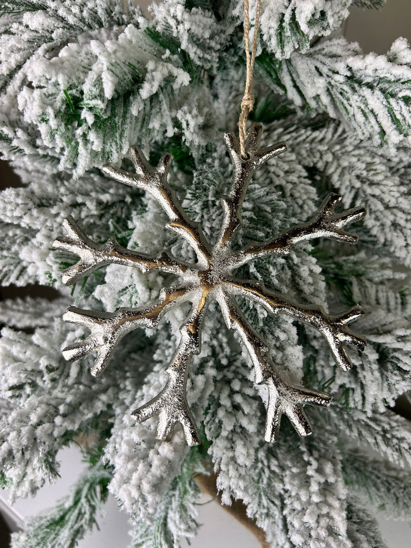 Aluminium Hanging Snowflake 15cm