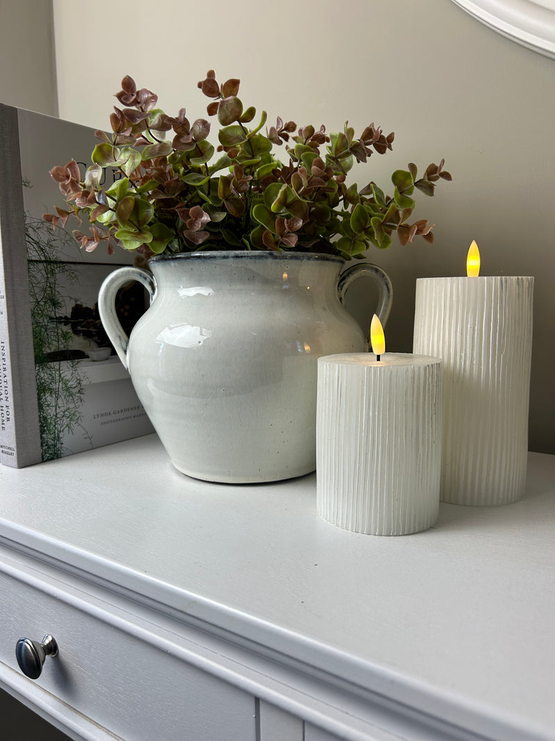 Double handled rustic glaze vase