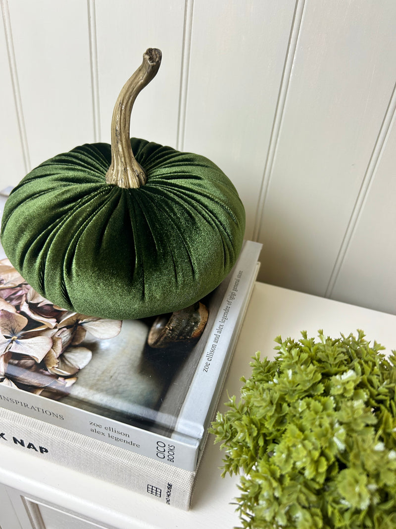 Green velvet pumpkin