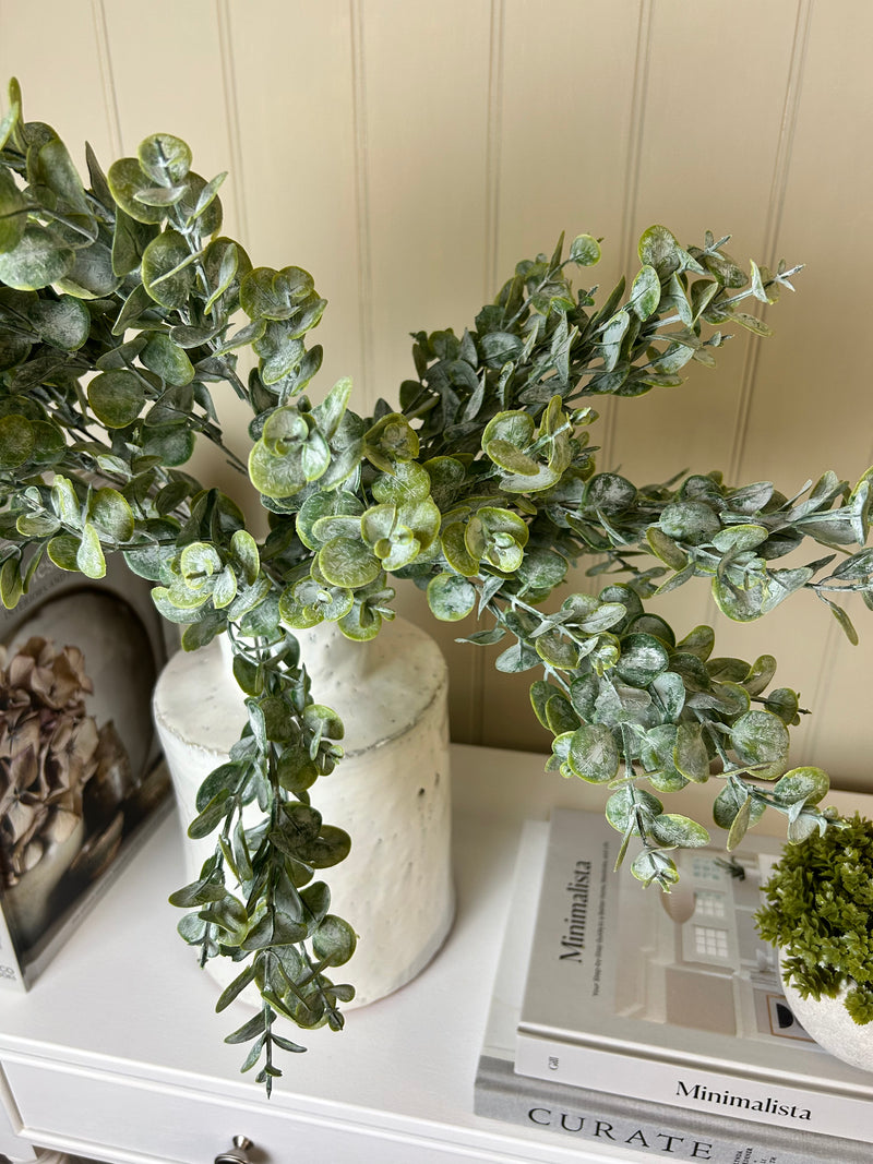 Gum drop button leaf stem multi bunch eucalyptus 69cm