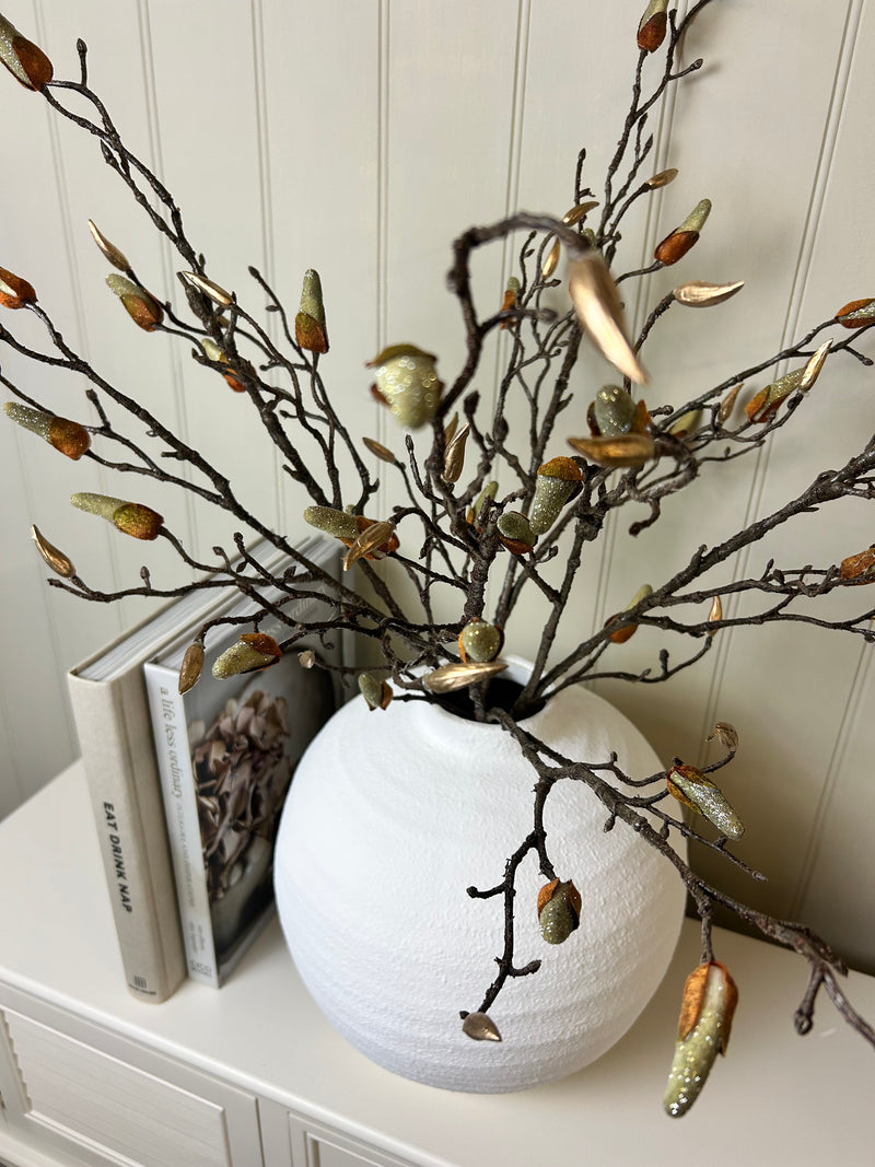 Magnolia stem Branch with gold bud