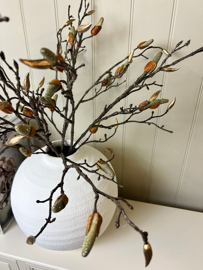 Magnolia stem Branch with gold bud