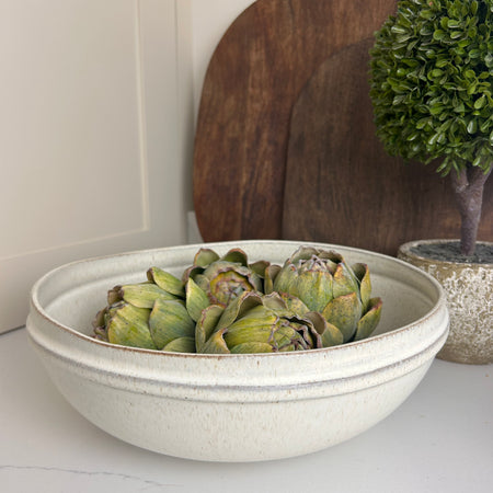 Paxos Ceramic Natural brown cream Two Tone speckled Ceramic Bowl