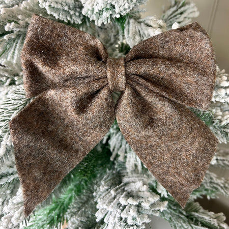 Mocha brown Clip on Bow felt tree garland