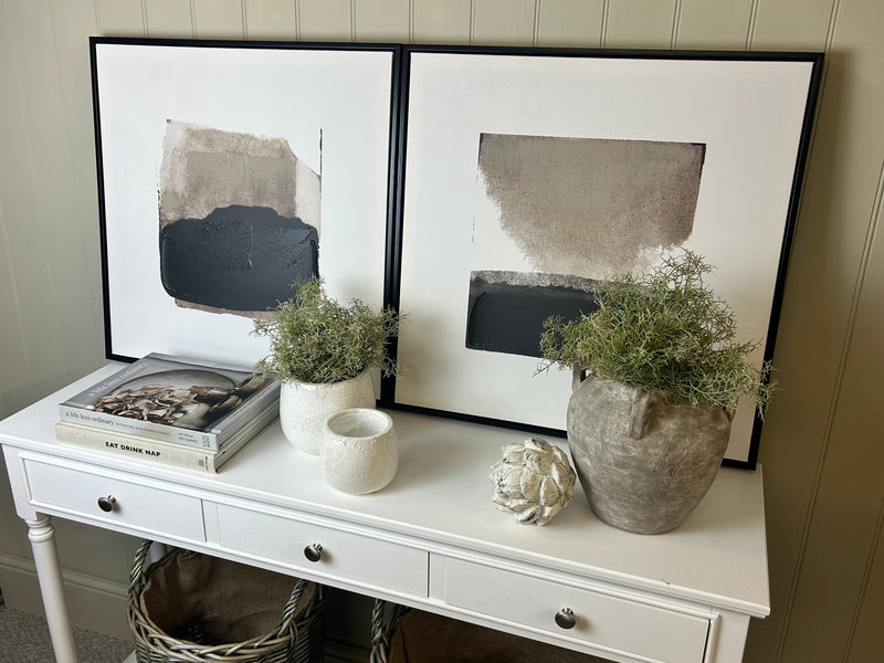 Set of 2 Abstract Black Framed Prints 2 styles