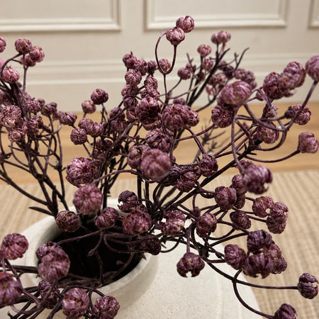 Dried look linum spray bunch 68cm mauve purple