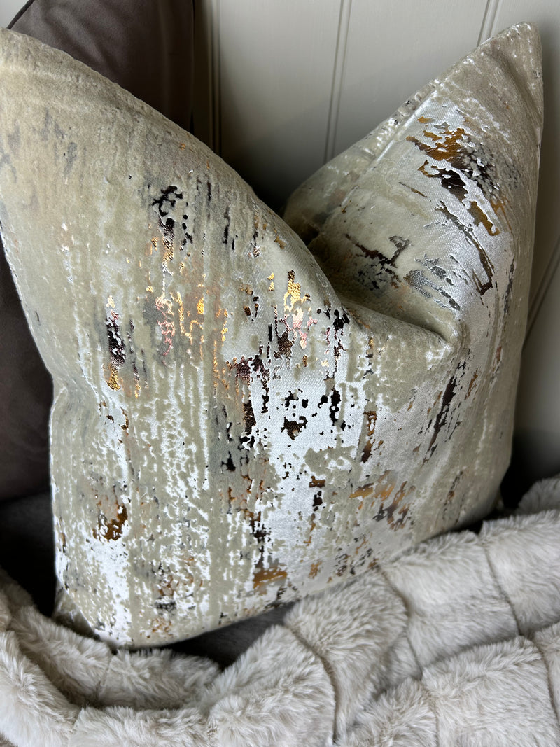 Torcello Natural Taupe beige Bronze Gold Feather Cushion 45cm & 56cm