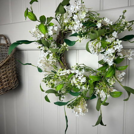 Summer daisy flower foliage wreath 45cm