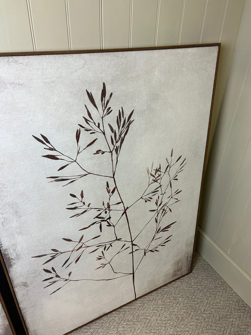 Neutral Autumnal Trees framed Hessian Canvas 2 styles
