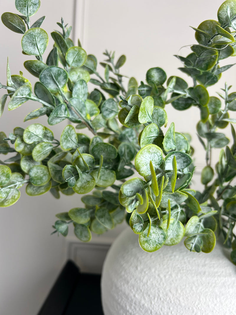 Gum drop button leaf stem multi bunch eucalyptus 69cm