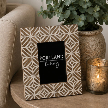 Wooden Geo Print Photo Frame 2 Sizes