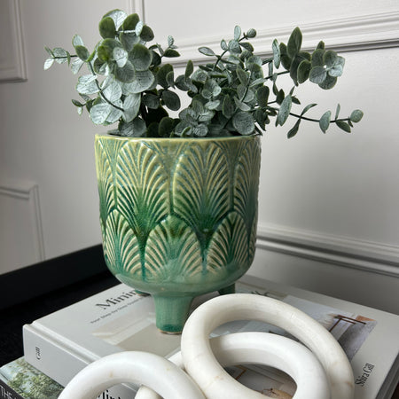 Chunky large Green Leaf Planter on legs