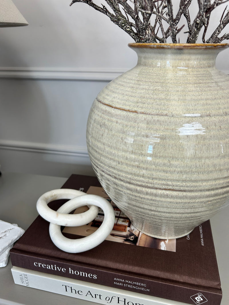 Textured round shaped vase