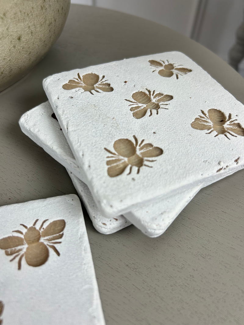 Set of 4 Bee Imprint Coaster