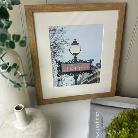 Romantic Paris metro sign framed mounted glazed picture