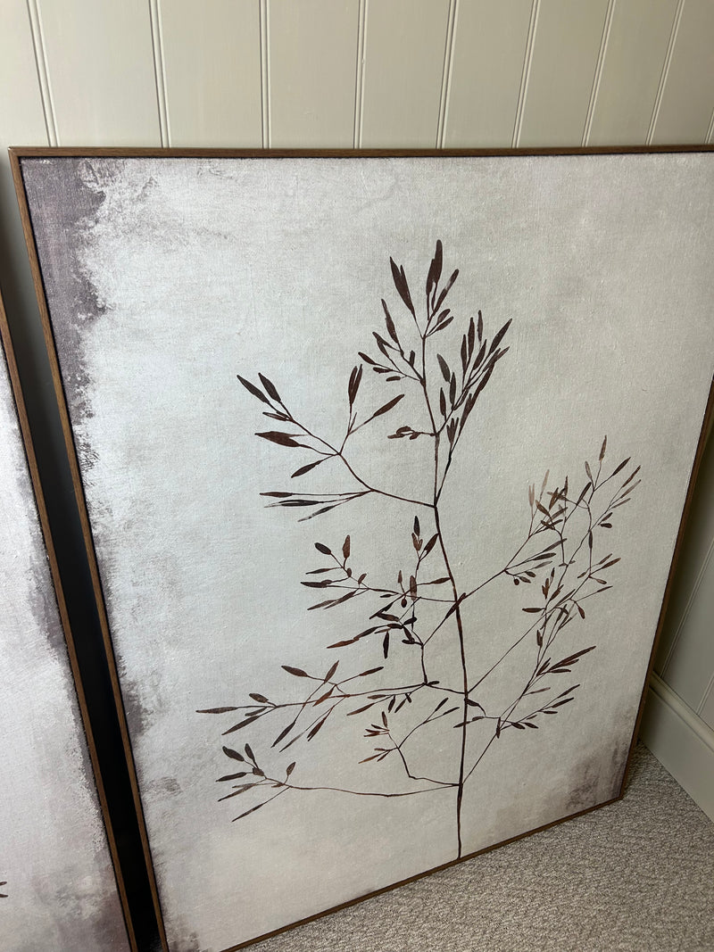 Neutral Autumnal Trees framed Hessian Canvas 2 styles