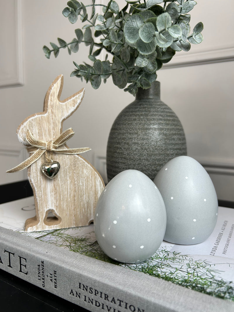 Easter Glass Egg hanging bauble with dried flowers