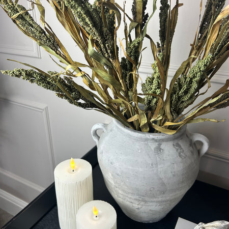 Dried Wheatgrass reed stem bunch green 65cm
