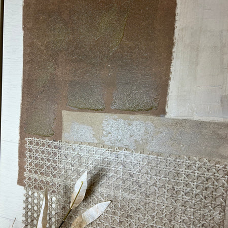 Sedora textured abstract canvas with frame brown burgundy