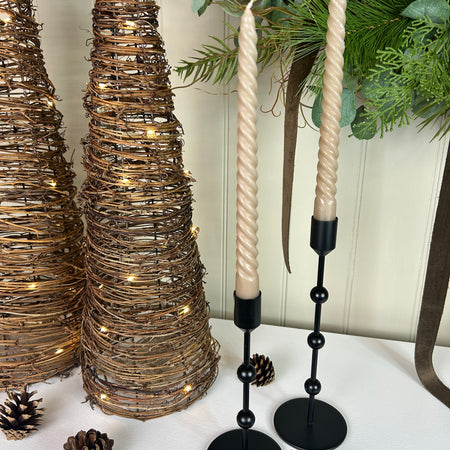Bobble Black Metal Candlesticks, 3 Sizes