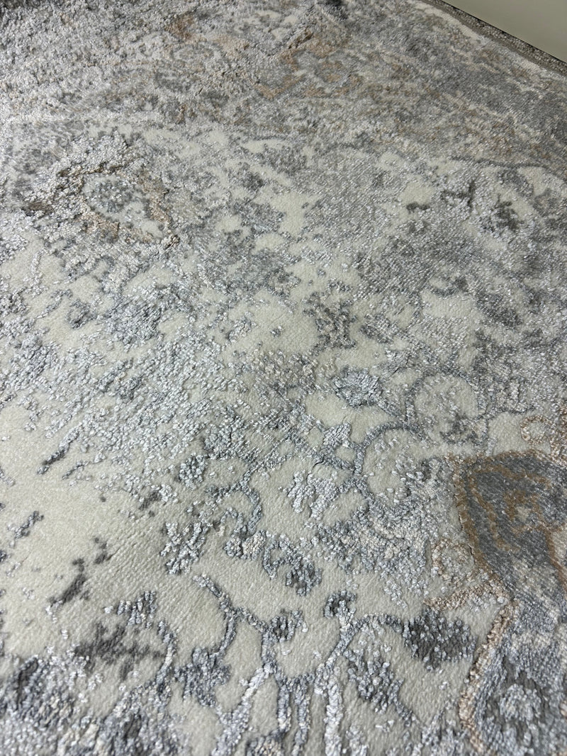 Alexandra 80x150cm traditional print rug grey natural brown