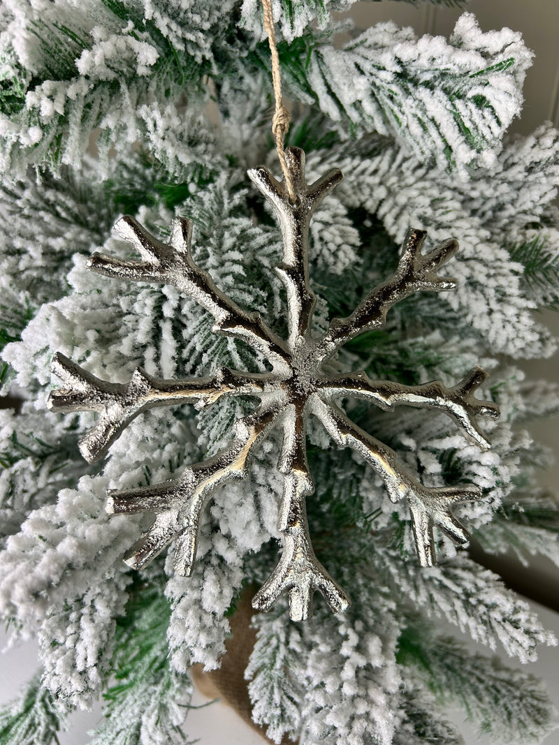 Aluminium Hanging Snowflake 15cm