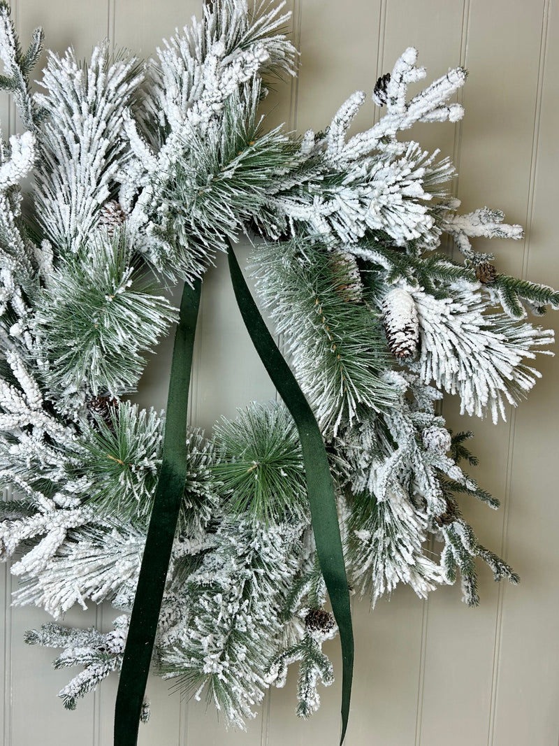 Extra large Snowy Pinecone Wreath 70cm
