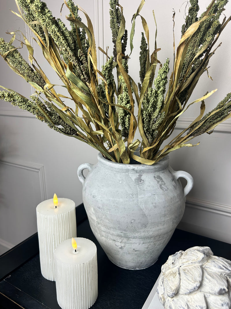 Dried Wheatgrass reed stem bunch green 65cm