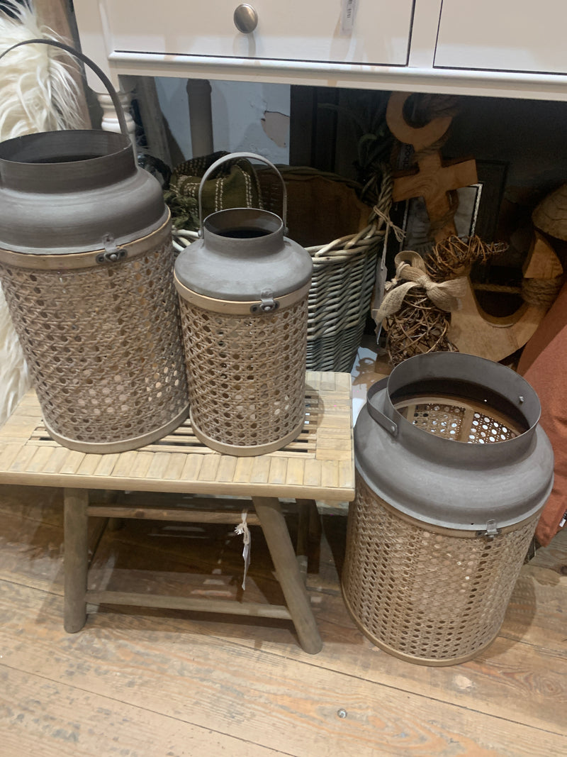 Rattan Weave & Metal Lanterns