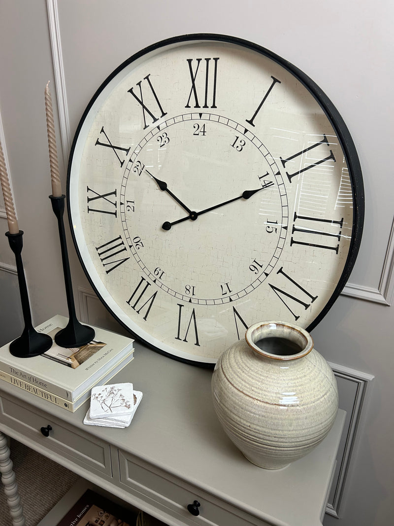 Huge metal embossed clock 80cm