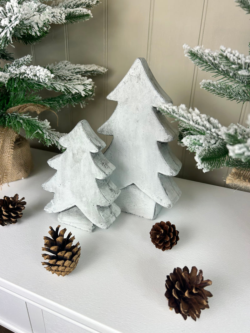 Stone rustic cement Standing chunky Christmas Tree 2 Sizes