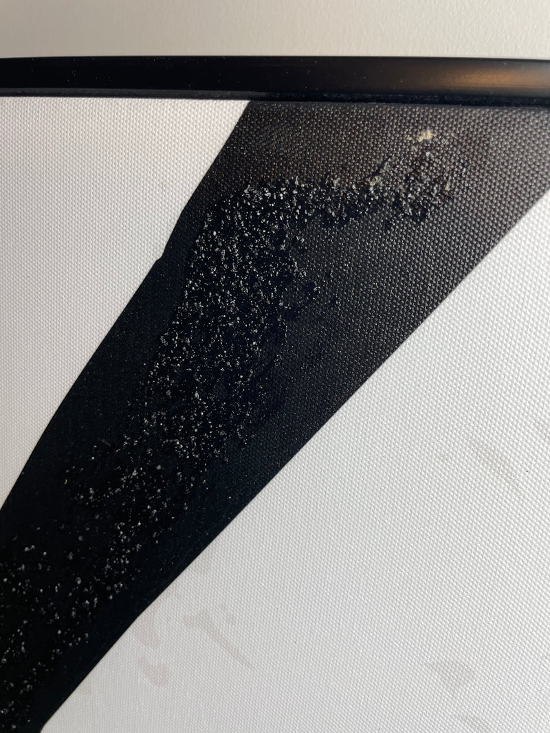 82cm x 82cm Framed Line Black White Abstract Canvas