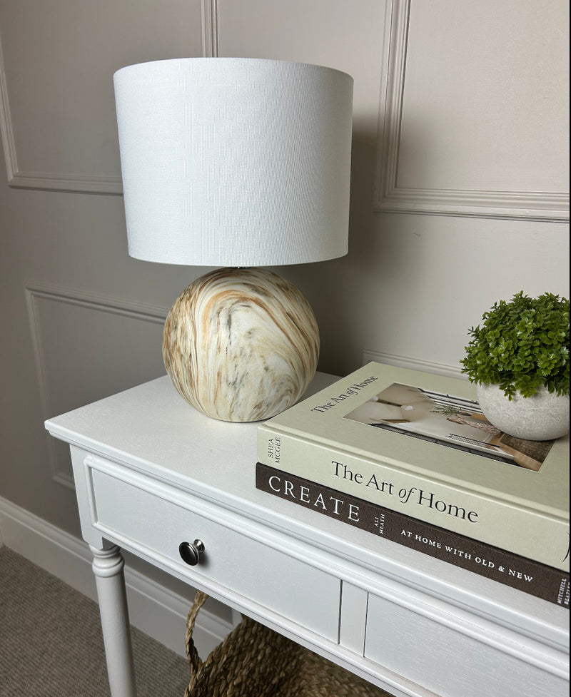 Brown bronze marble Stone Effect Ceramic Lamp