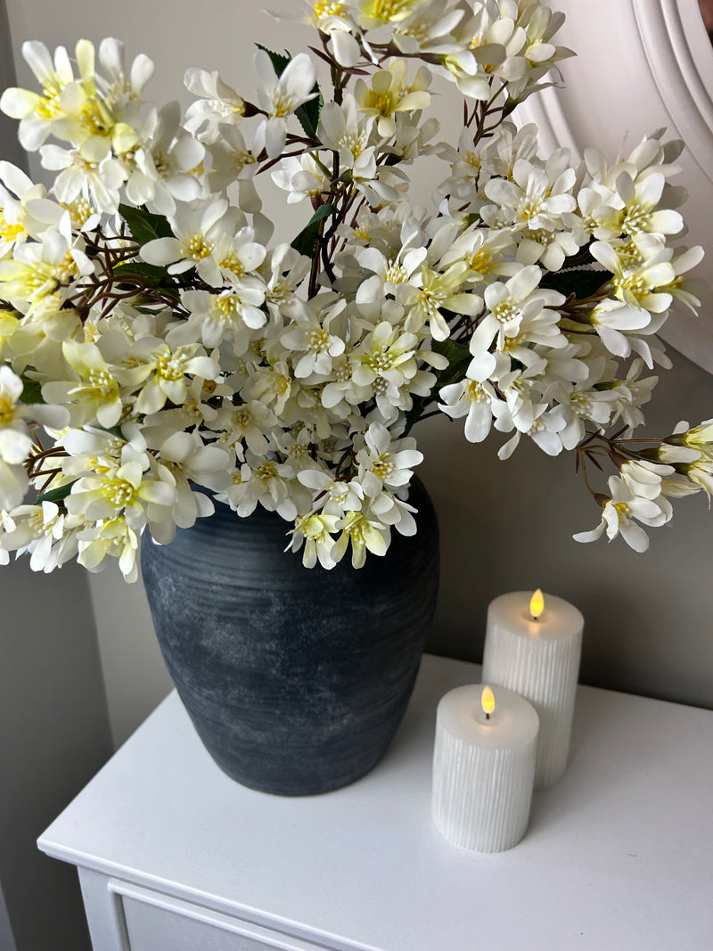 Cream spring blossom stem spray 70cm