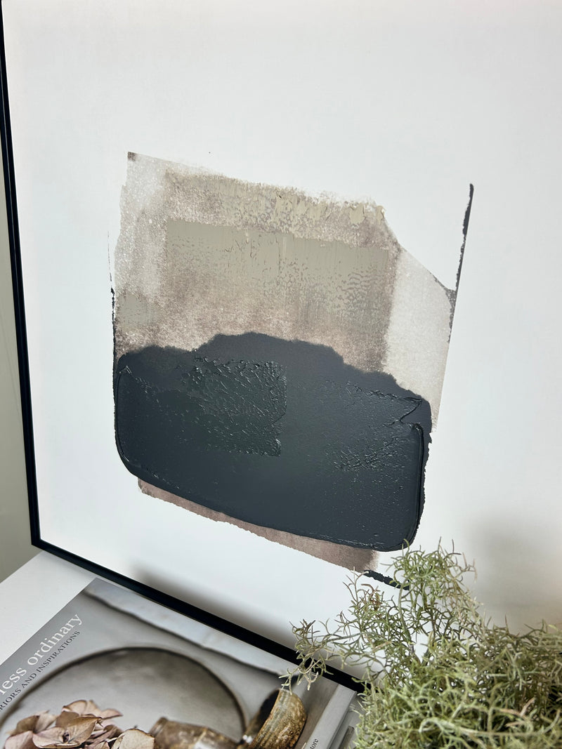 Set of 2 Abstract Black Framed Prints 2 styles