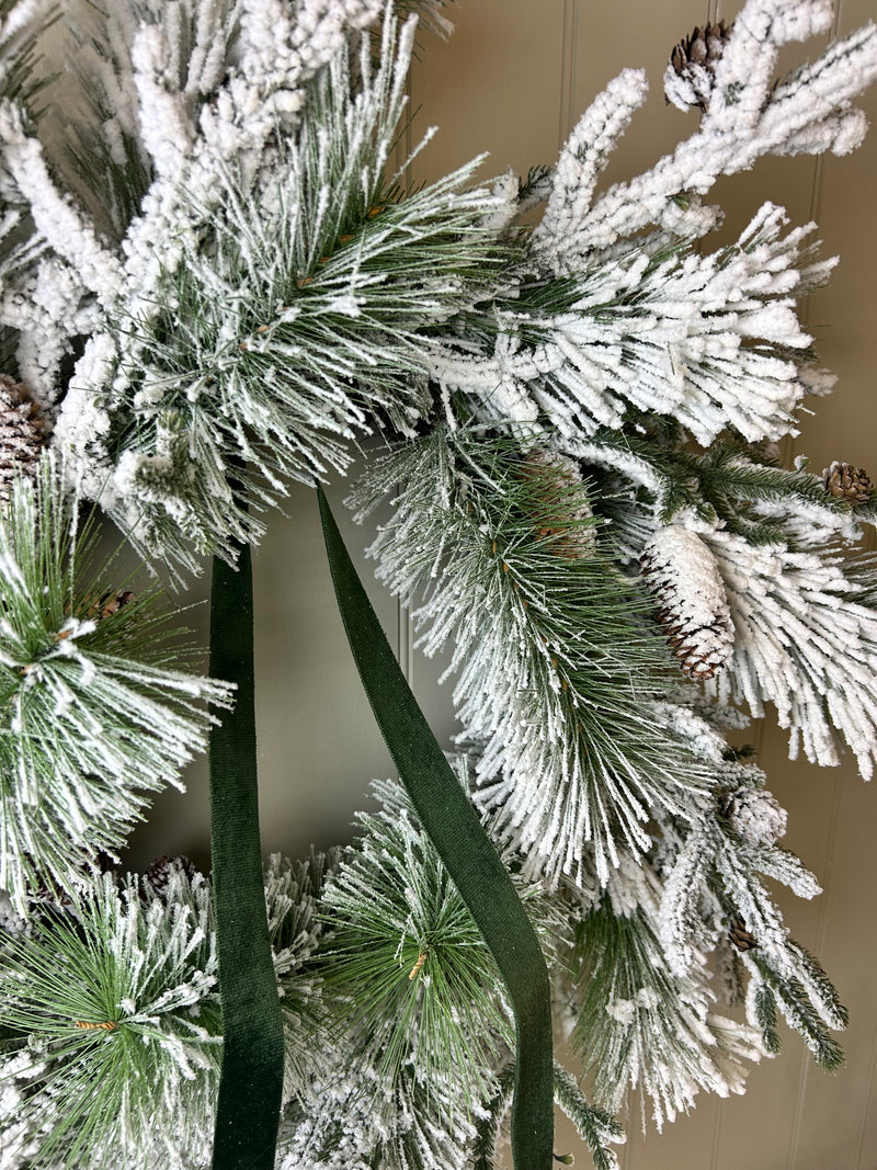 Extra large Snowy Pinecone Wreath 70cm