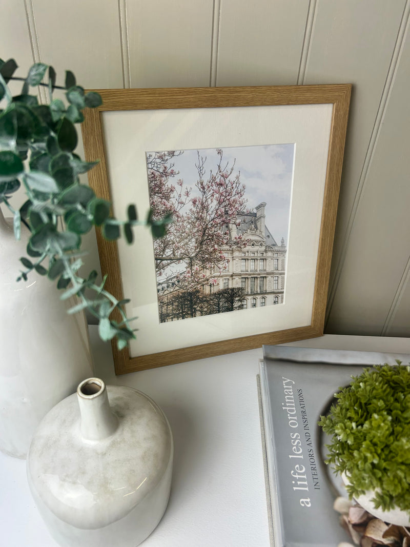 Romantic Paris framed mounted glazed print cherry blossom